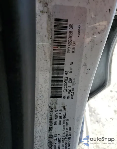 2015 Chrysler 200 C z USA, uszkodzony, nr VIN 1C3CCCCGXFN581053